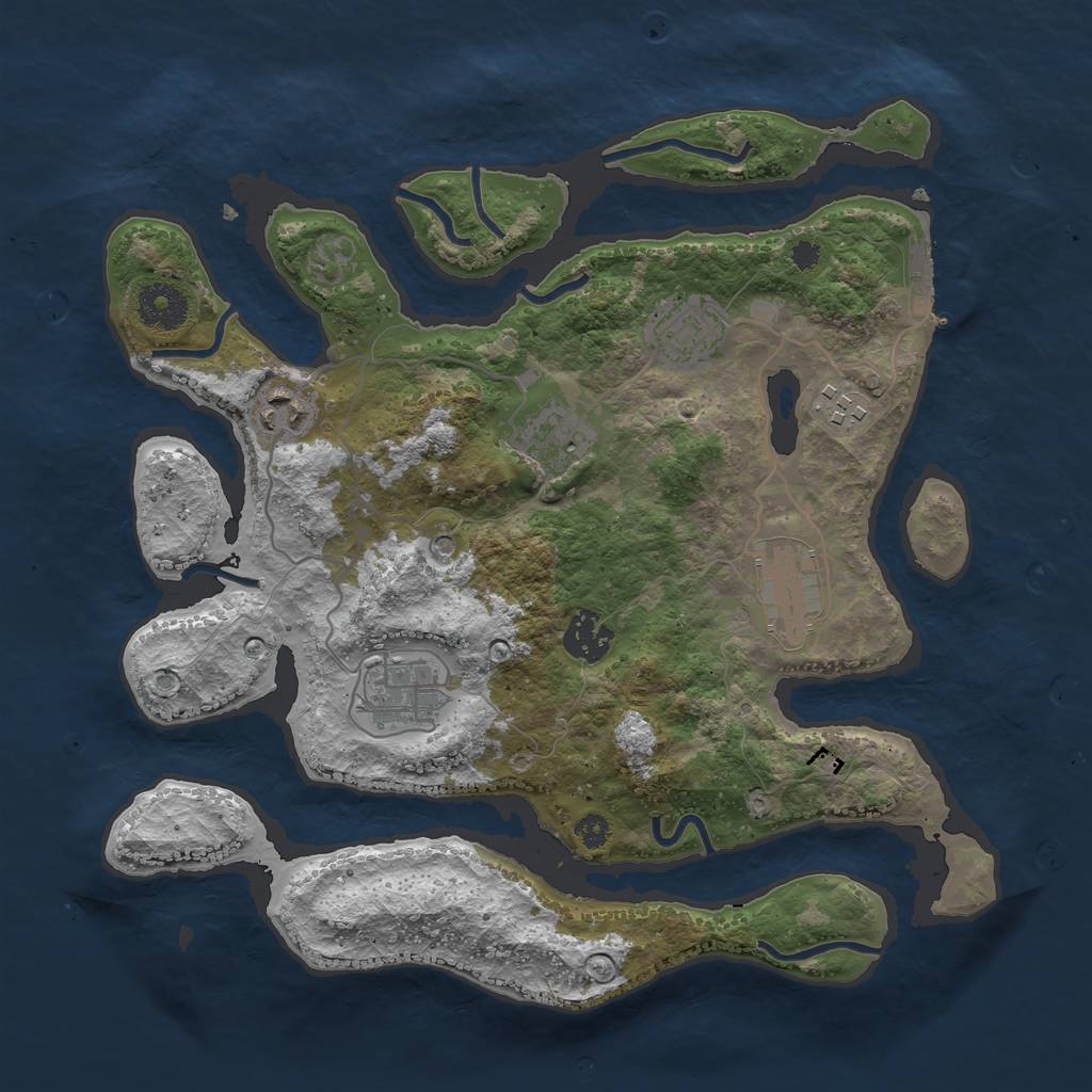 Rust Map: Procedural Map, Size: 3333, Seed: 33333, 11 Monuments