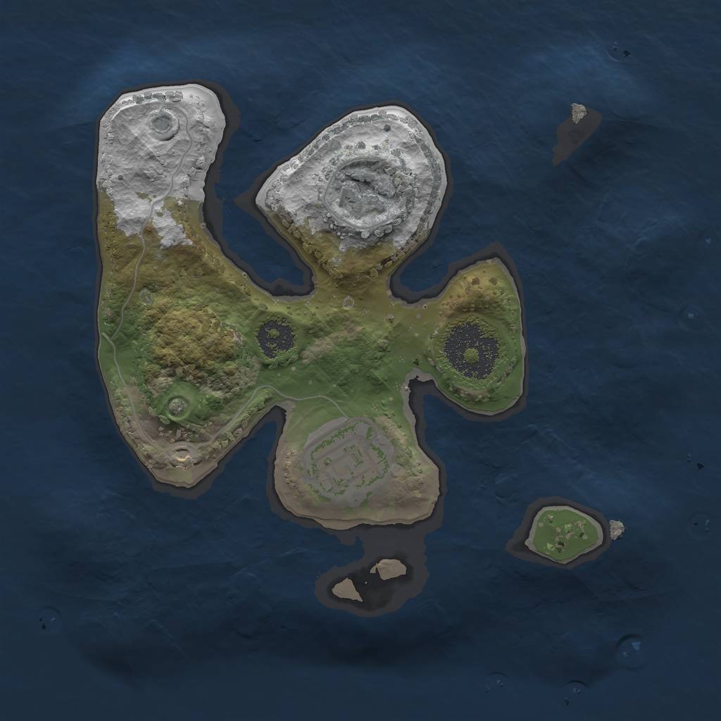 Rust Map: Procedural Map, Size: 2000, Seed: 346, 3 Monuments