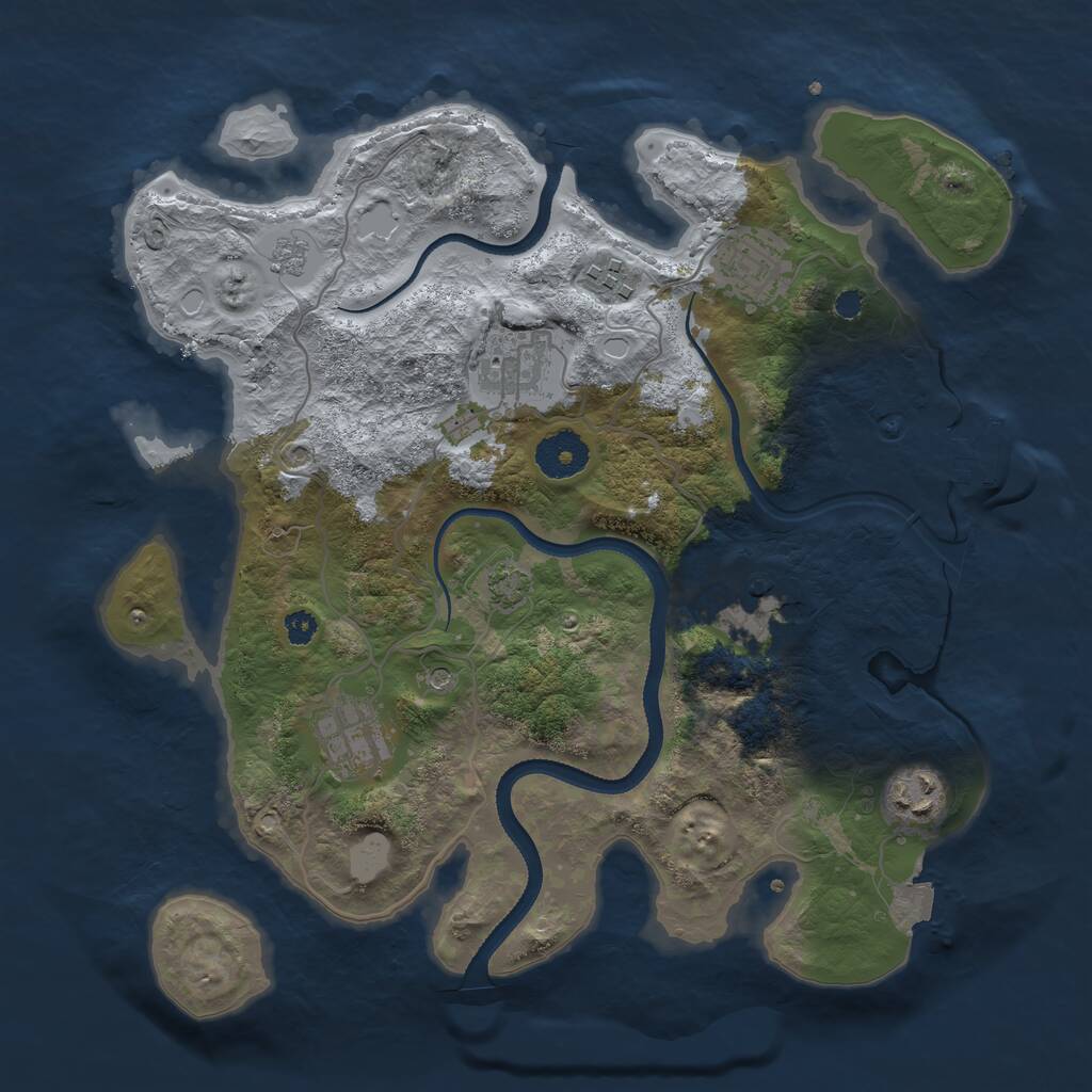 Rust Map: Procedural Map, Size: 3300, Seed: 1454900619, 11 Monuments