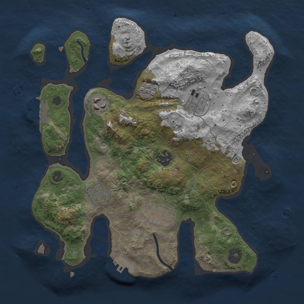 Rust Map: Procedural Map, Size: 3000, Seed: 972863484, 11 Monuments