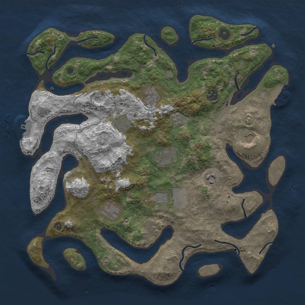 Rust Map: Procedural Map, Size: 4000, Seed: 56128027, 14 Monuments