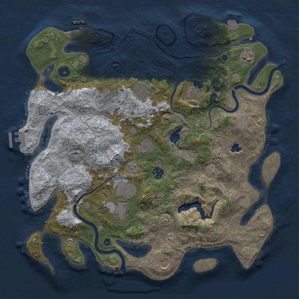 Rust Map: Procedural Map, Size: 4000, Seed: 56128027, 15 Monuments