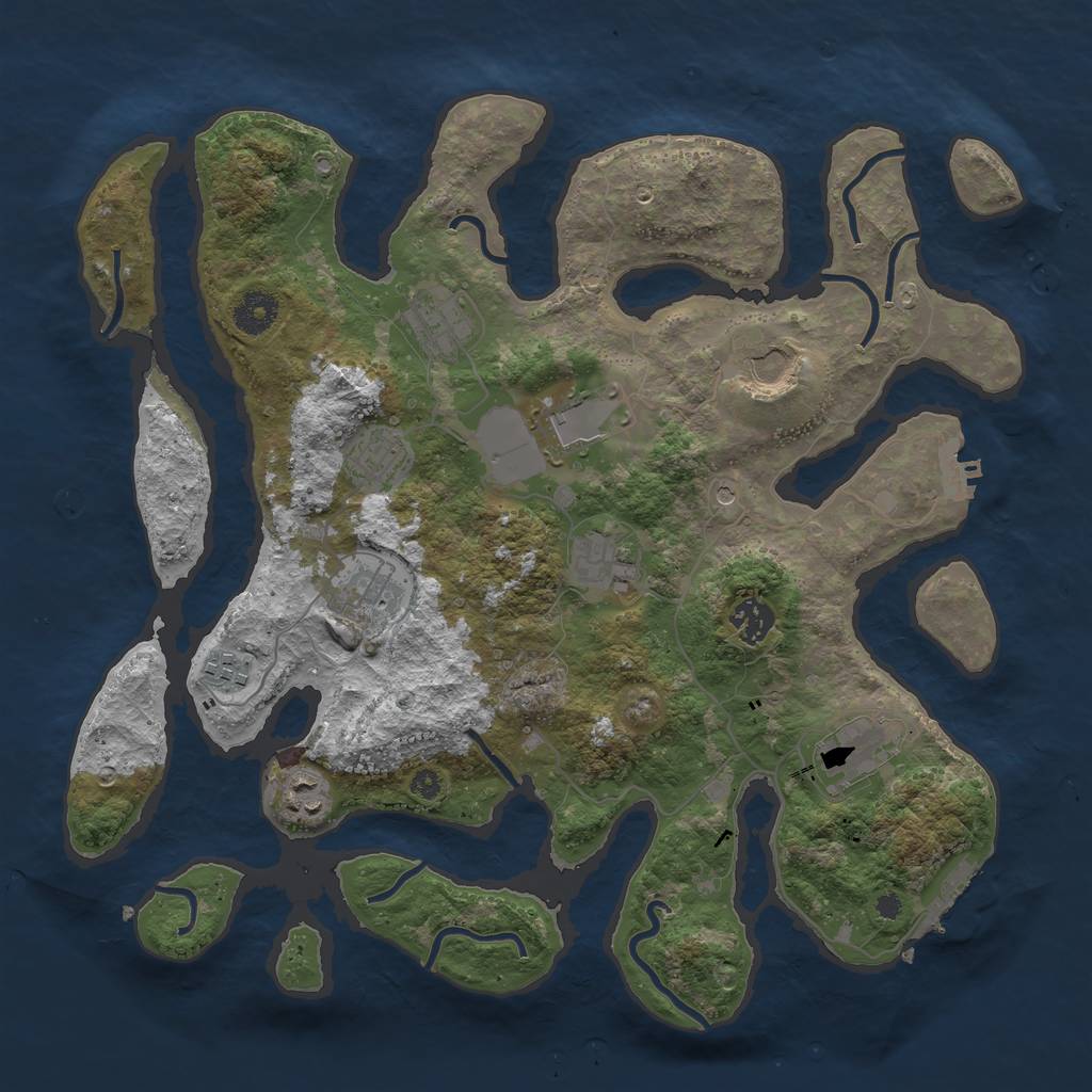 Rust Map: Procedural Map, Size: 3750, Seed: 1463046333, 15 Monuments