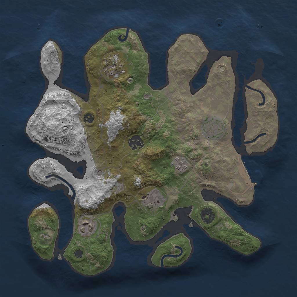 Rust Map: Procedural Map, Size: 3000, Seed: 4875164, 10 Monuments