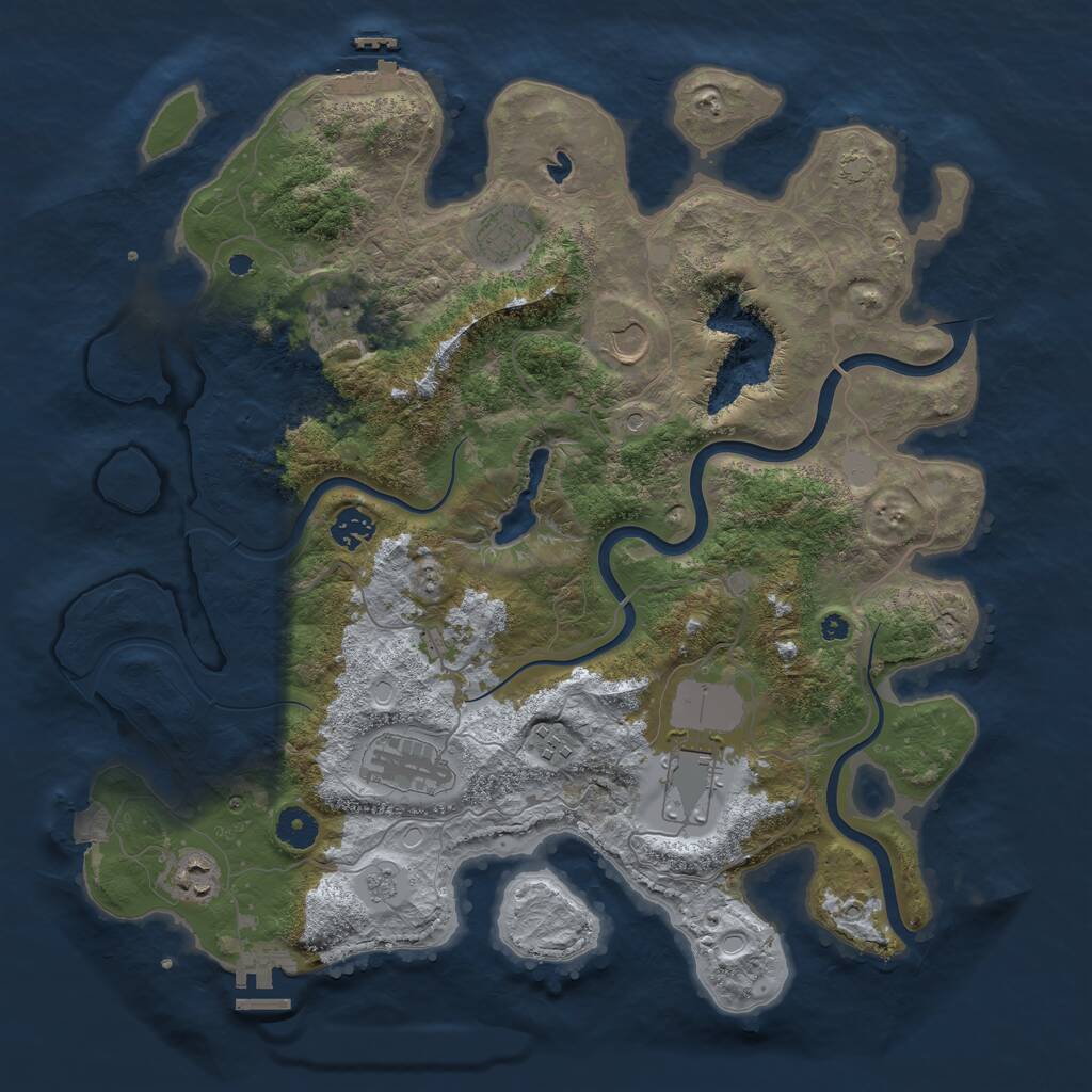 Rust Map: Procedural Map, Size: 4000, Seed: 869107124, 14 Monuments