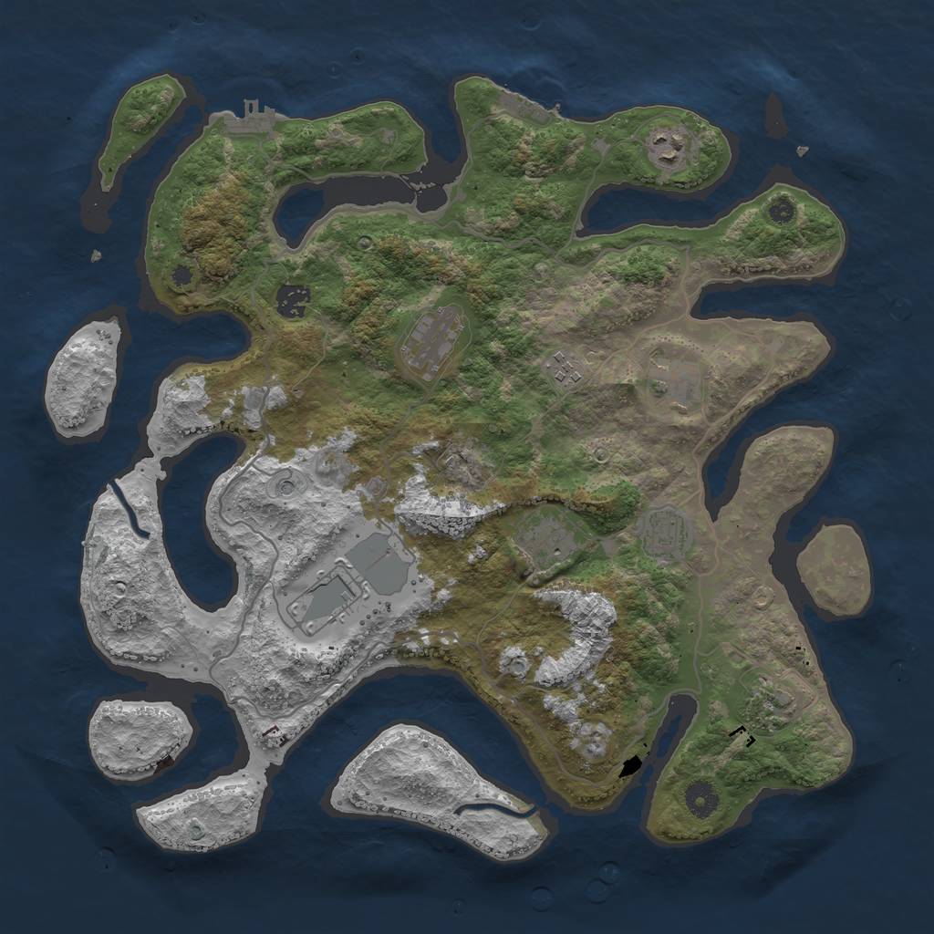 Rust Map: Procedural Map, Size: 4000, Seed: 1024388003, 14 Monuments