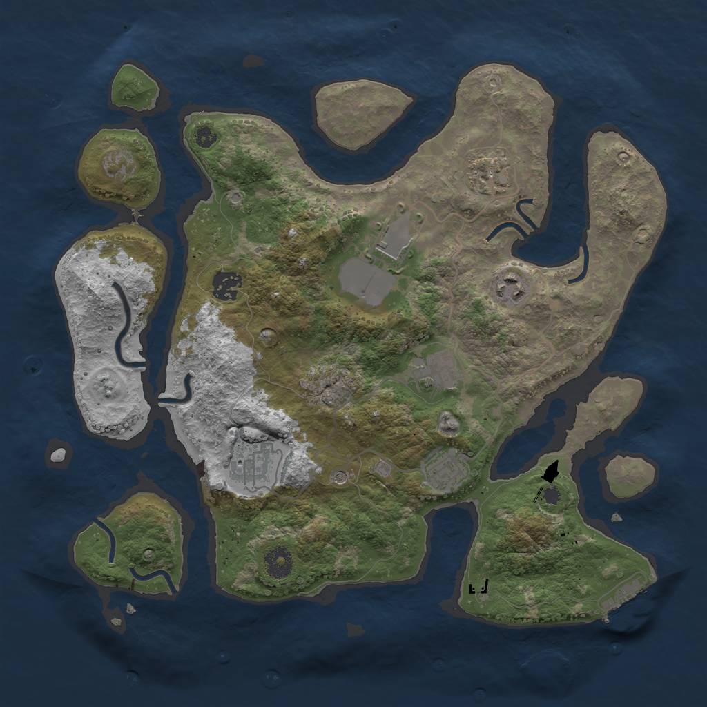 Rust Map: Procedural Map, Size: 3500, Seed: 1683085081, 11 Monuments