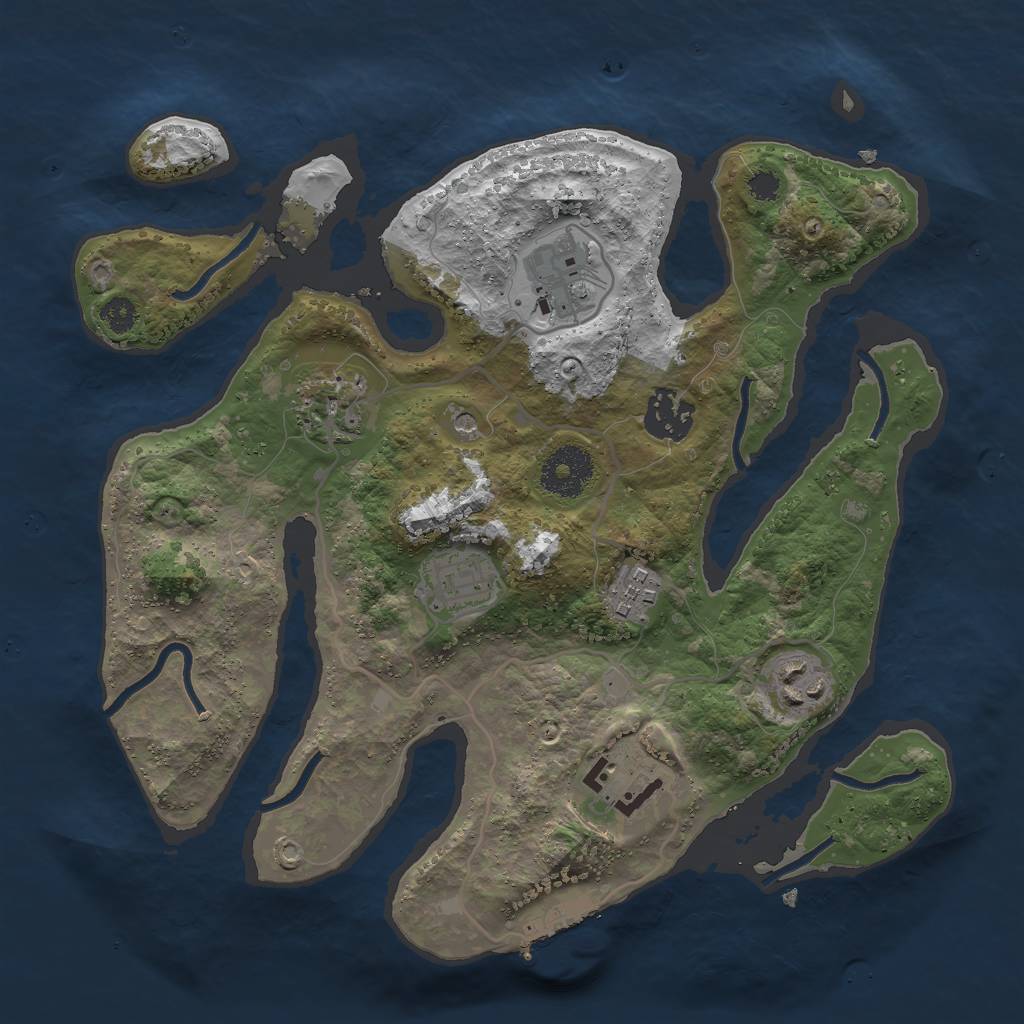 Rust Map: Procedural Map, Size: 3000, Seed: 1498937877, 11 Monuments