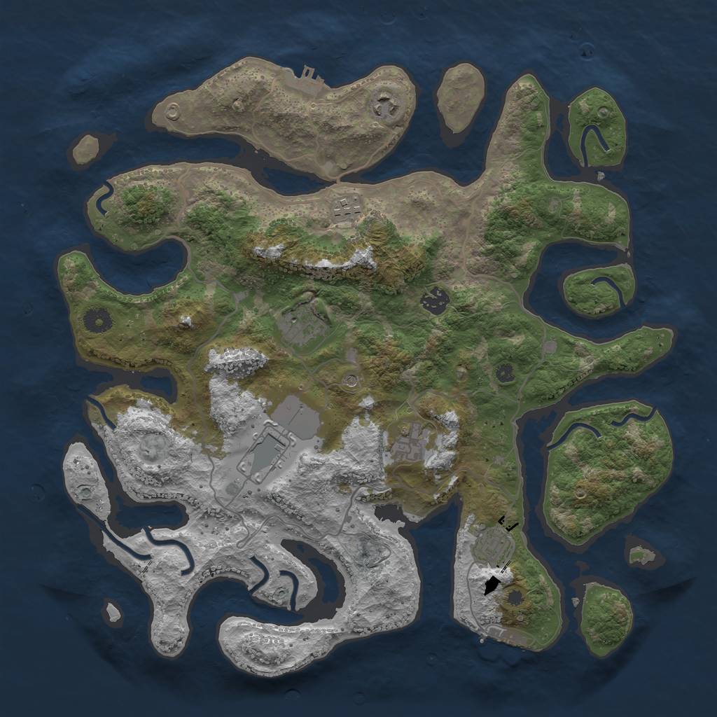 Rust Map: Procedural Map, Size: 4000, Seed: 20210731, 12 Monuments