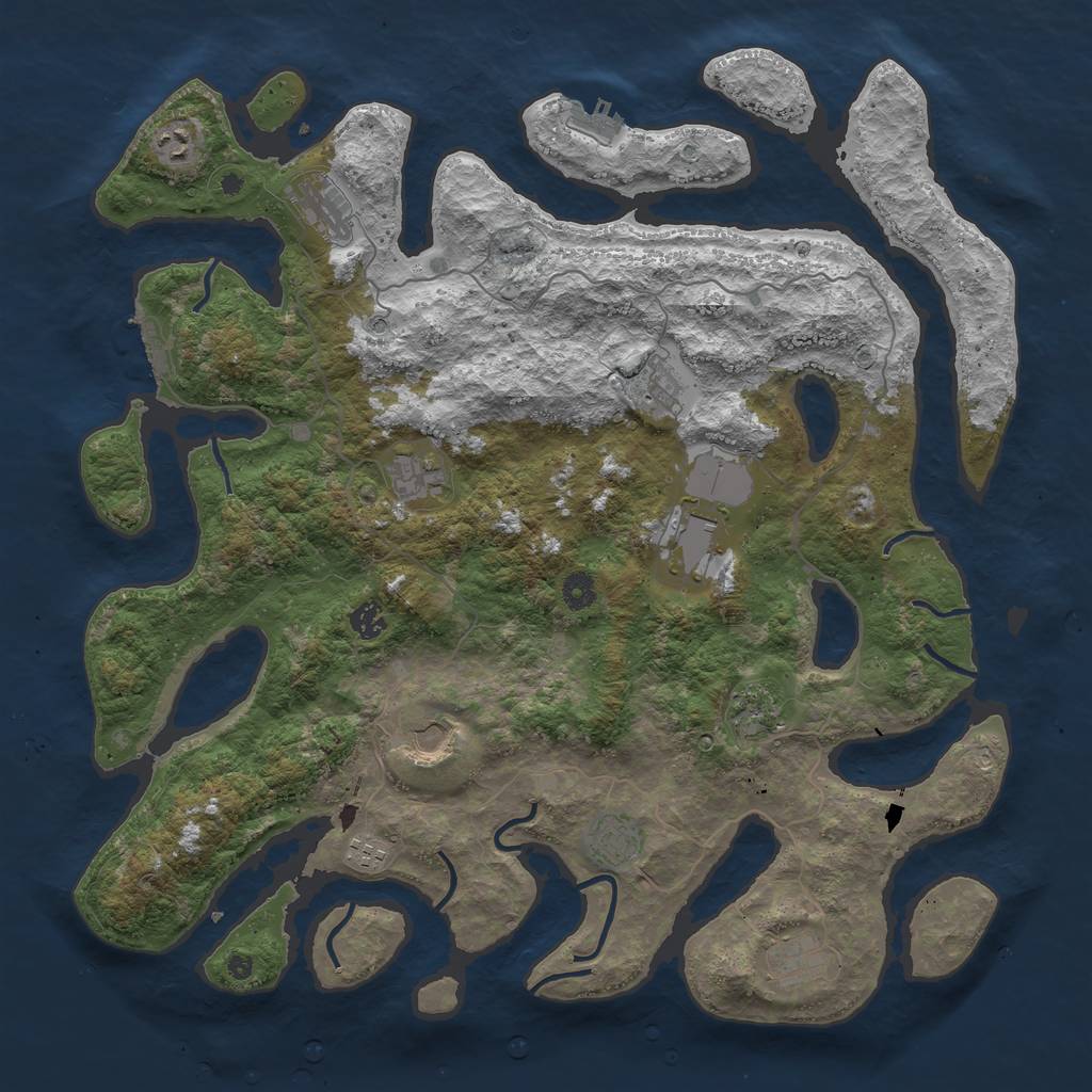 Rust Map: Procedural Map, Size: 4500, Seed: 4520368, 16 Monuments