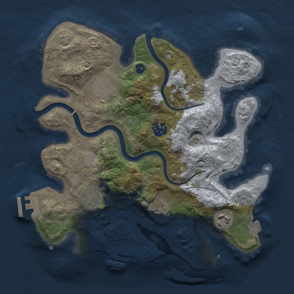 Rust Map: Procedural Map, Size: 3000, Seed: 1723731267, 12 Monuments