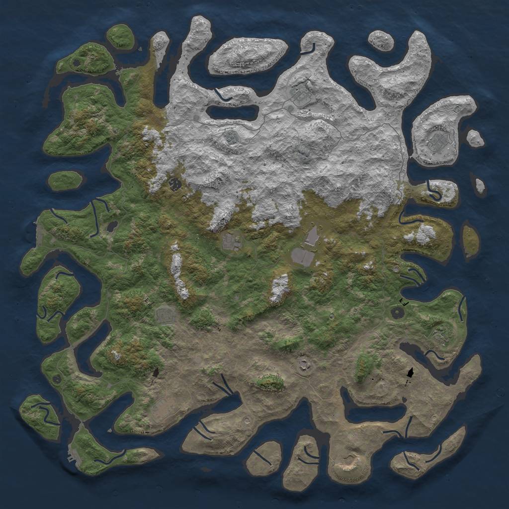 Rust Map: Procedural Map, Size: 6000, Seed: 468456165, 16 Monuments