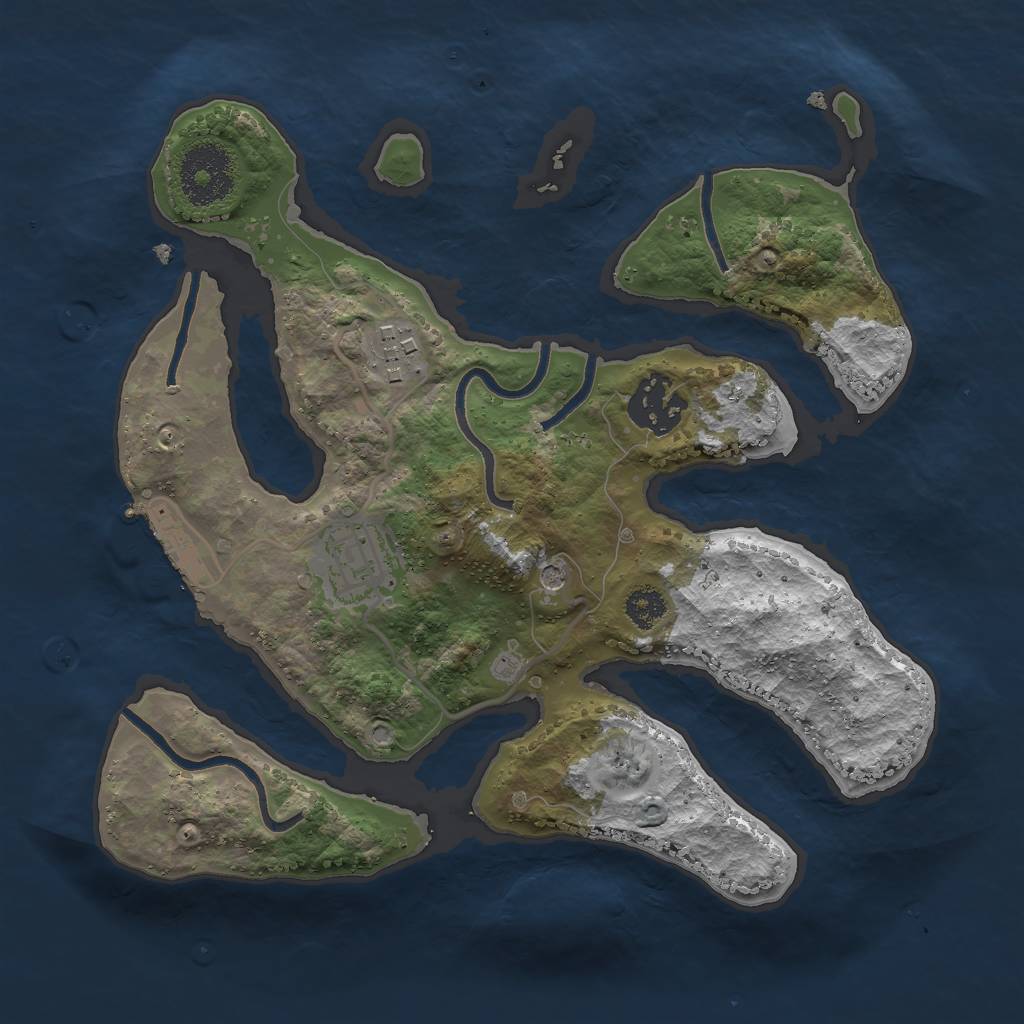 Rust Map: Procedural Map, Size: 2669, Seed: 4989, 7 Monuments