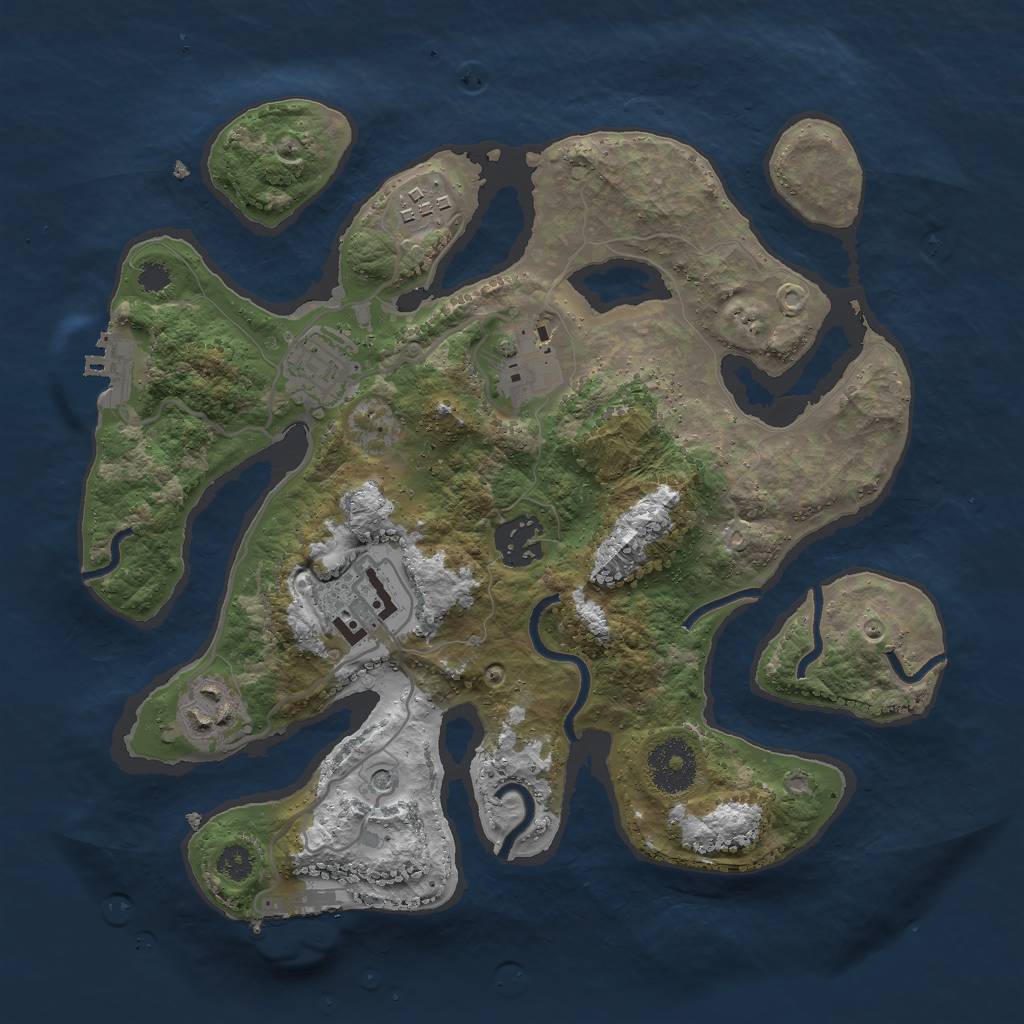 Rust Map: Procedural Map, Size: 3000, Seed: 151231, 11 Monuments