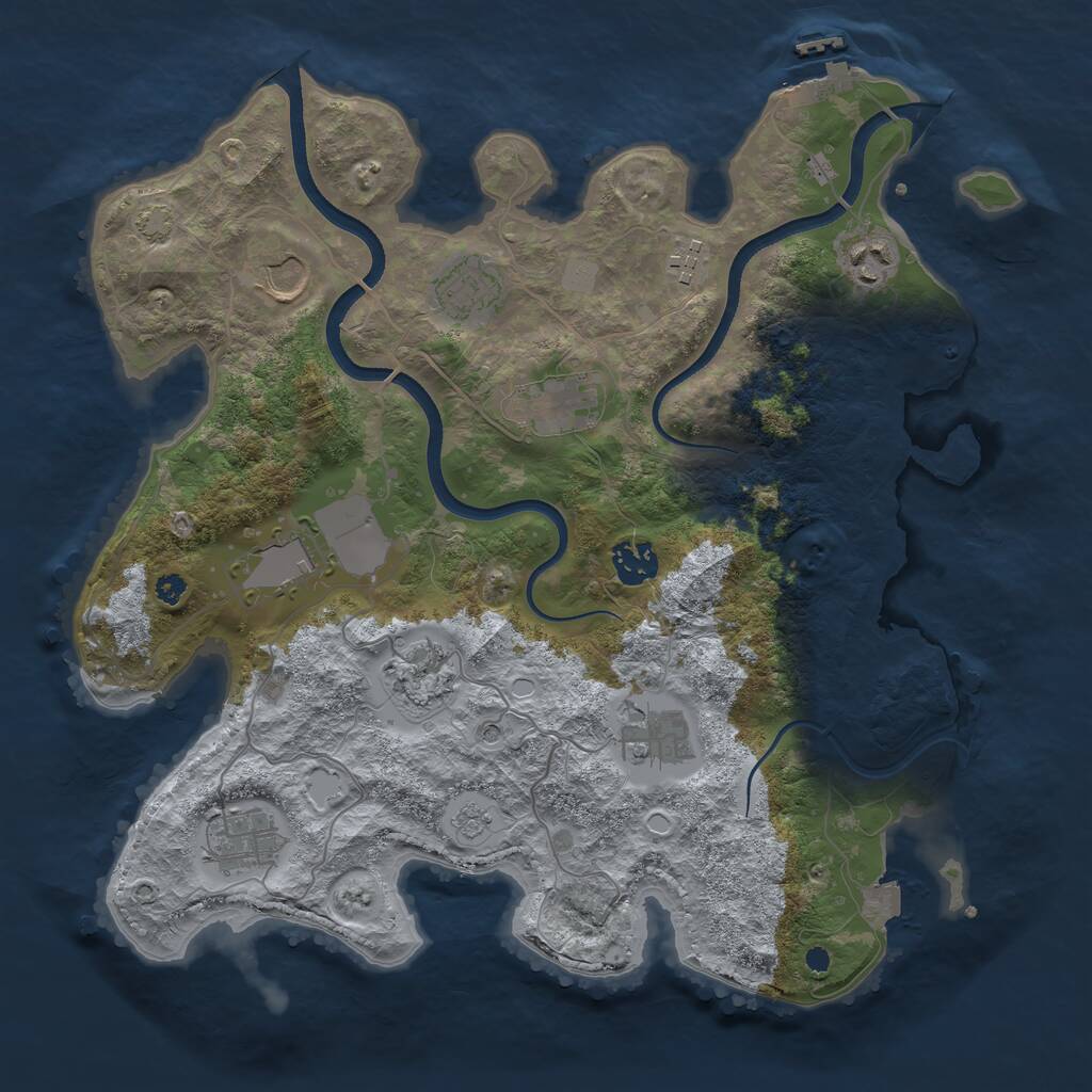 Rust Map: Procedural Map, Size: 3600, Seed: 634656464, 15 Monuments
