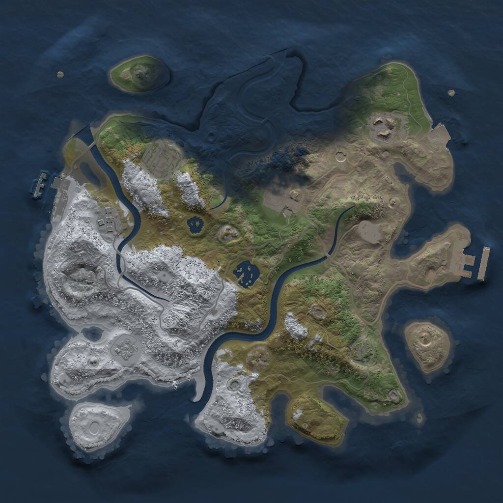 Rust Map: Procedural Map, Size: 3000, Seed: 1446208903, 11 Monuments