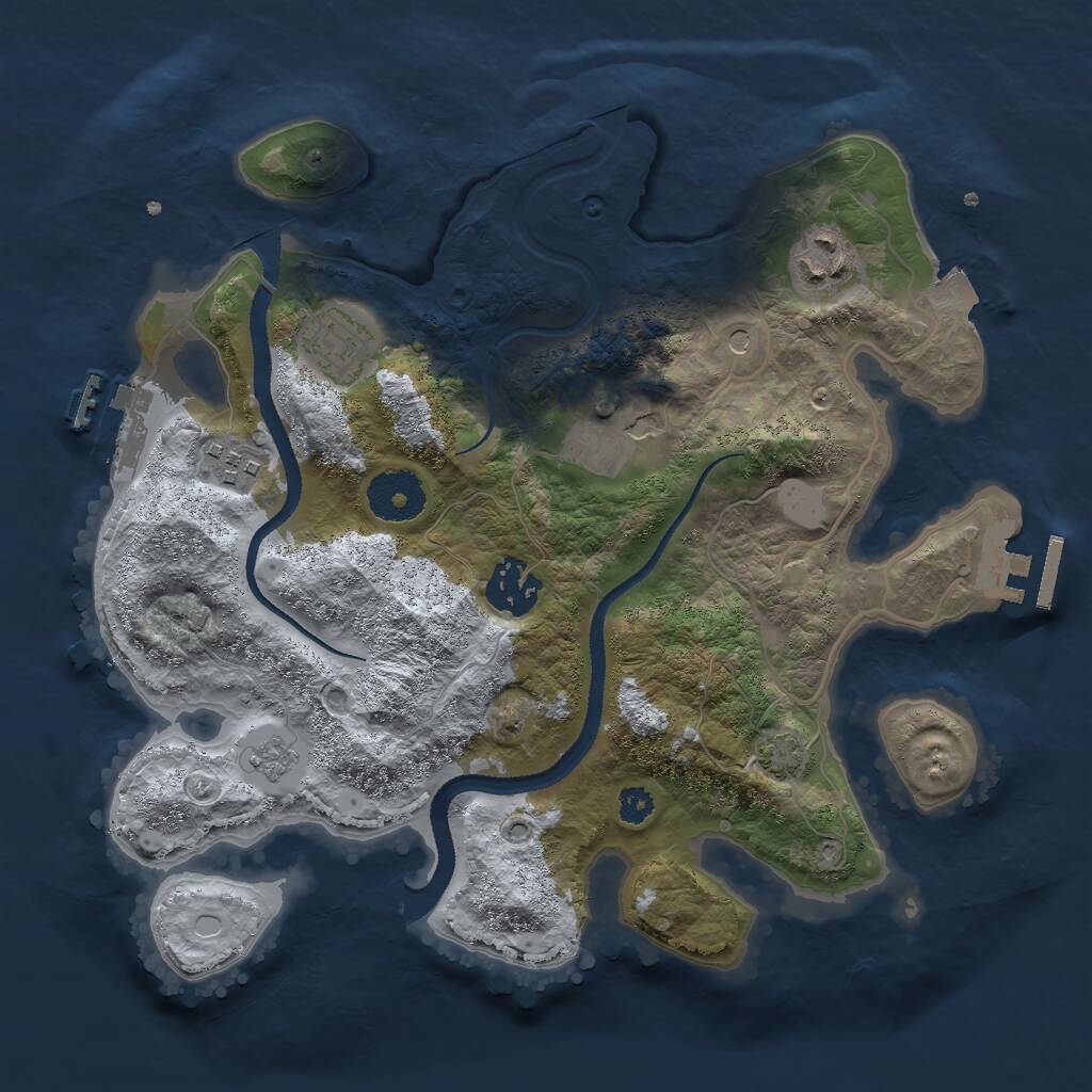 Rust Map: Procedural Map, Size: 3000, Seed: 1446208903, 11 Monuments