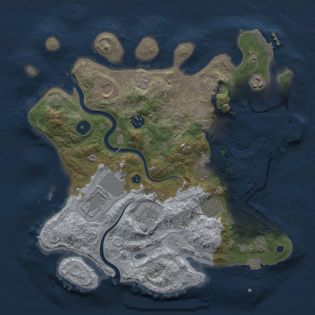 Rust Map: Procedural Map, Size: 3500, Seed: 399, 14 Monuments