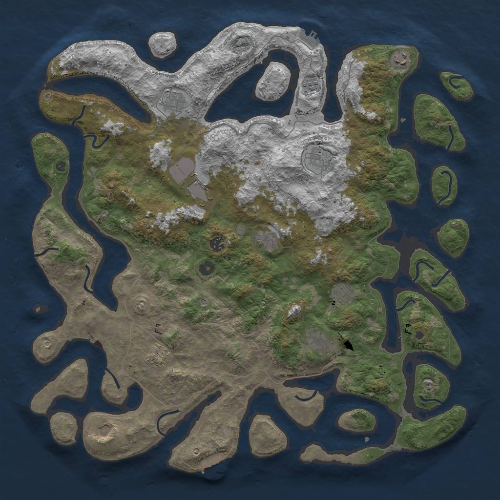 Rust Map: Procedural Map, Size: 5000, Seed: 4022021, 16 Monuments