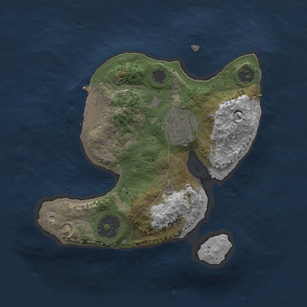 Rust Map: Procedural Map, Size: 2000, Seed: 3588888, 4 Monuments