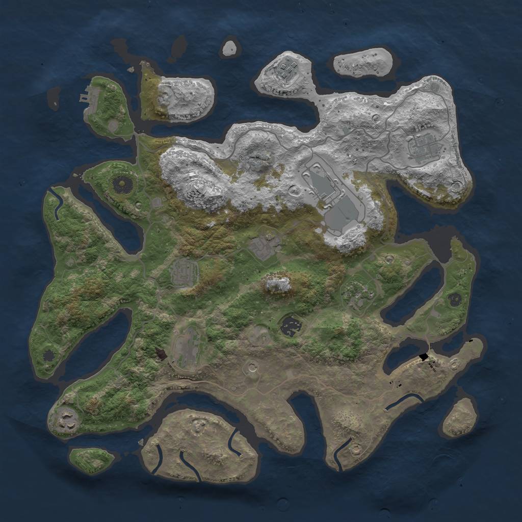 Rust Map: Procedural Map, Size: 4000, Seed: 9850, 13 Monuments