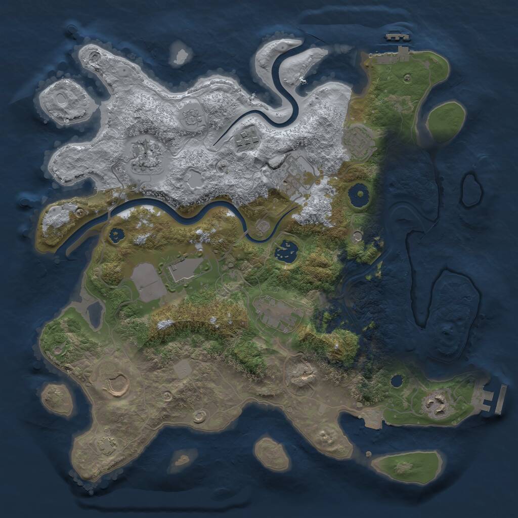 Rust Map: Procedural Map, Size: 3500, Seed: 1097308117, 15 Monuments