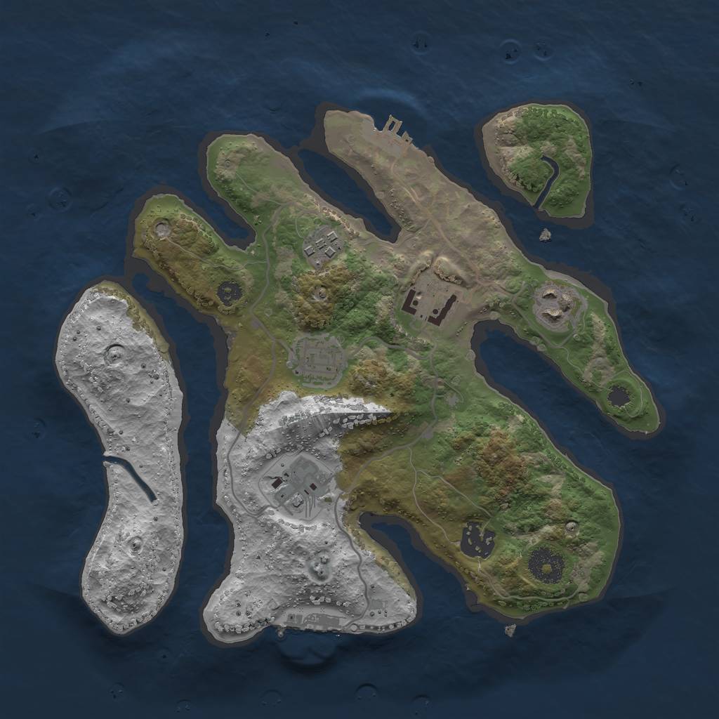 Rust Map: Procedural Map, Size: 3000, Seed: 94, 10 Monuments