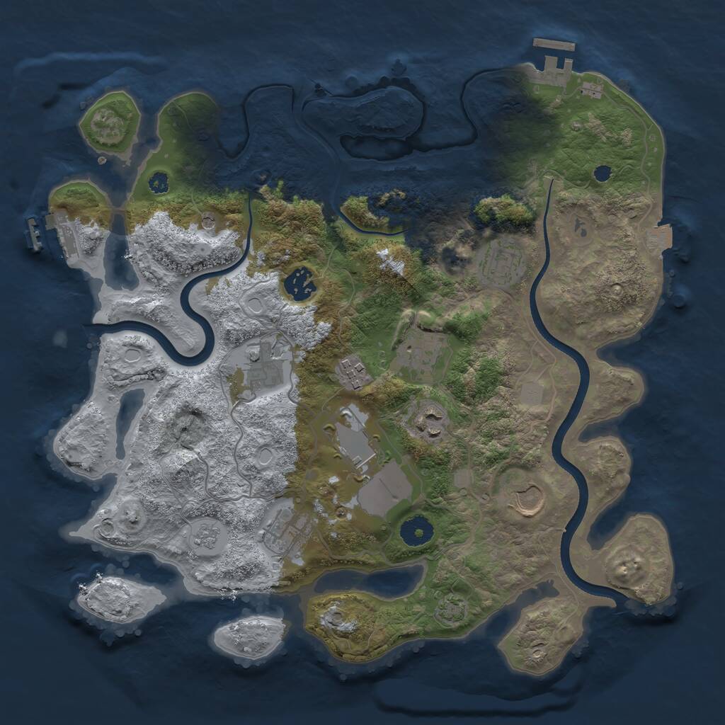 Rust Map: Procedural Map, Size: 3500, Seed: 1242243, 15 Monuments