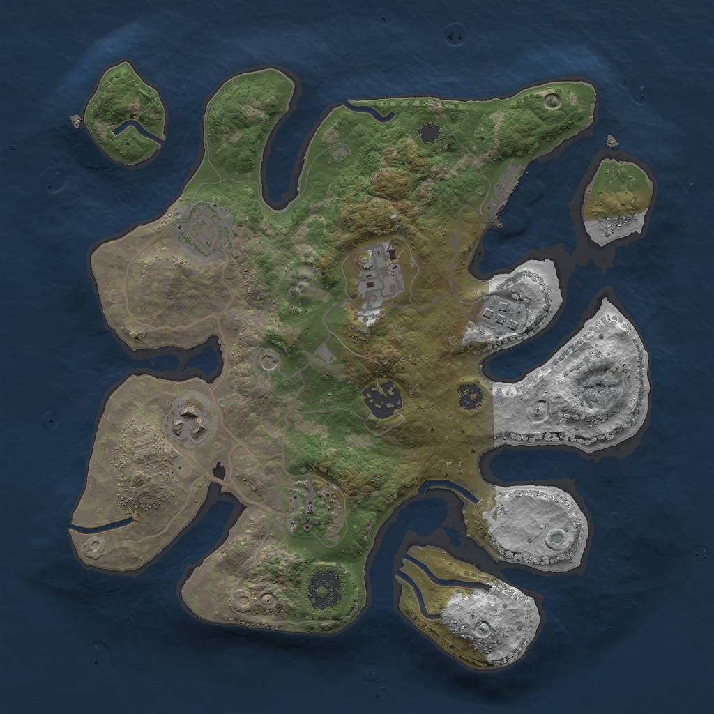 Rust Map: Procedural Map, Size: 2900, Seed: 33107, 10 Monuments