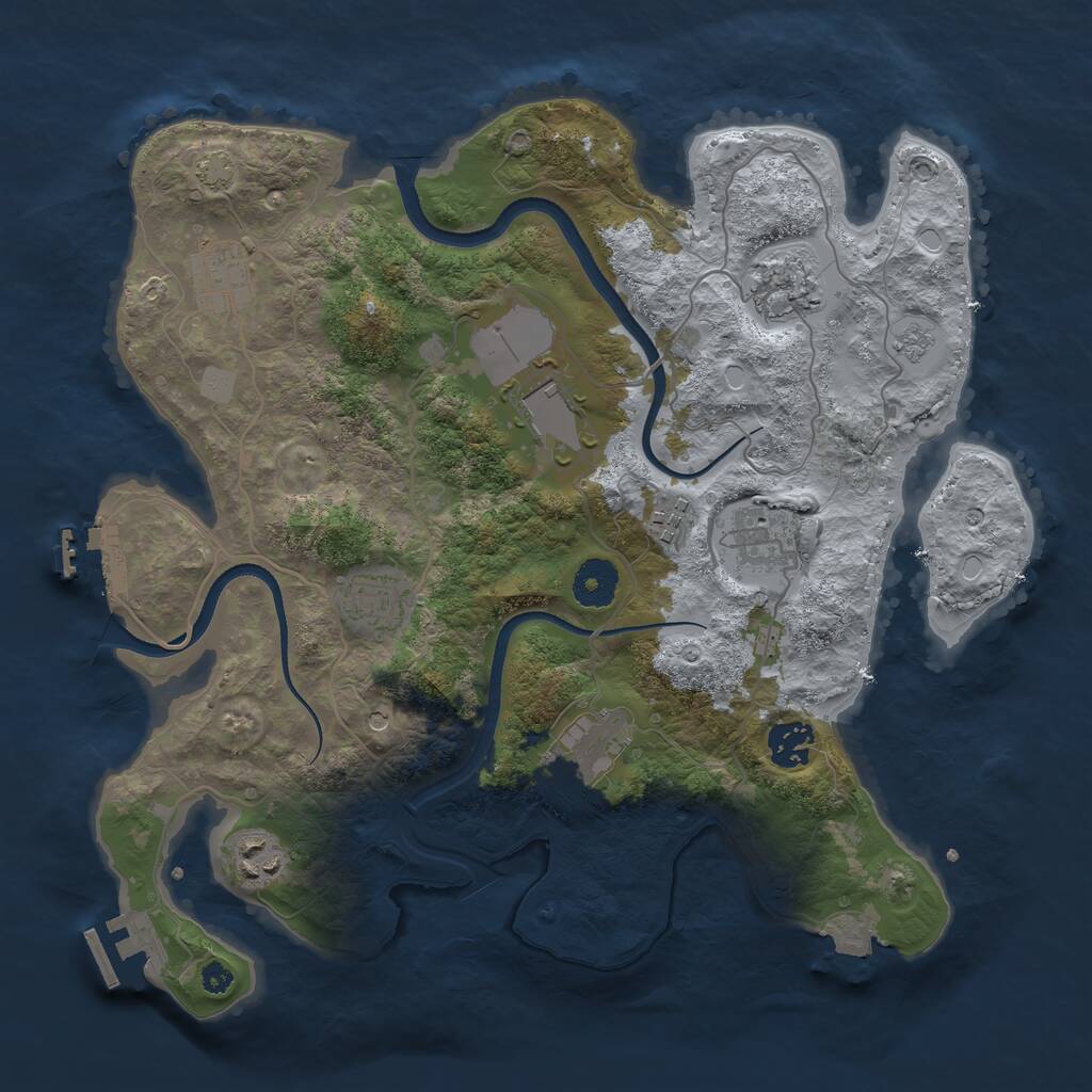 Rust Map: Procedural Map, Size: 3500, Seed: 404801211, 15 Monuments