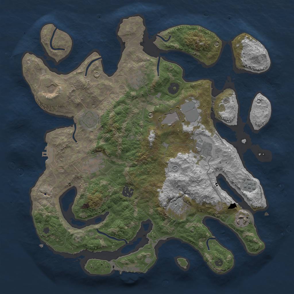 Rust Map: Procedural Map, Size: 3800, Seed: 13107, 15 Monuments