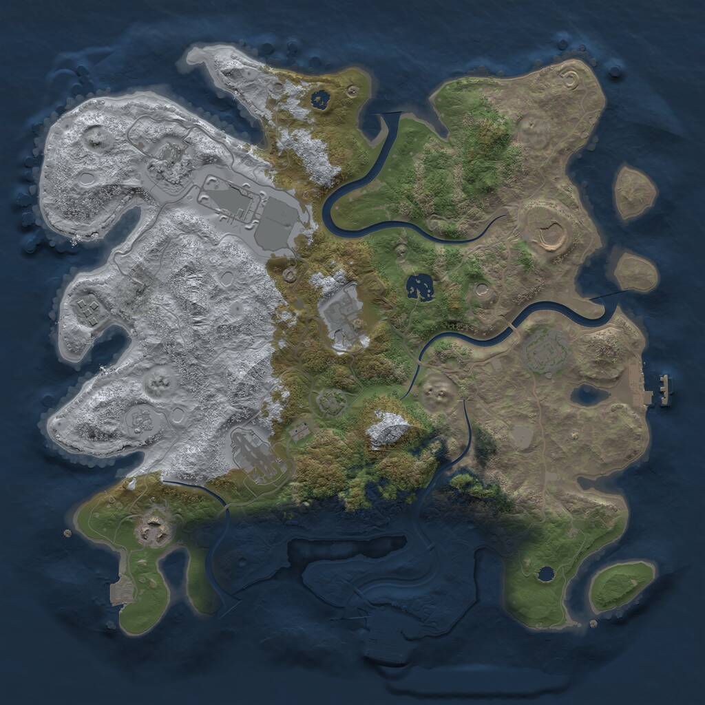 Rust Map: Procedural Map, Size: 3700, Seed: 196849500, 15 Monuments