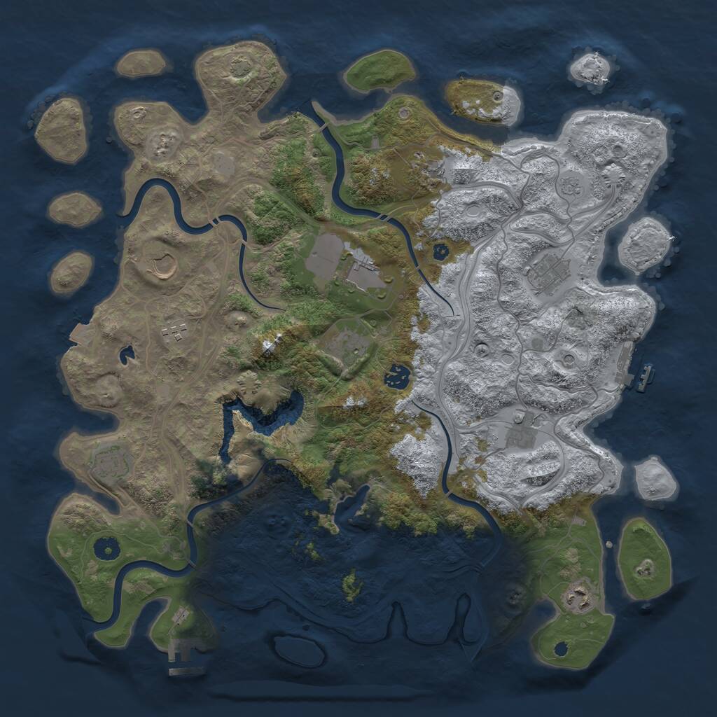Rust Map: Procedural Map, Size: 4250, Seed: 603298, 16 Monuments