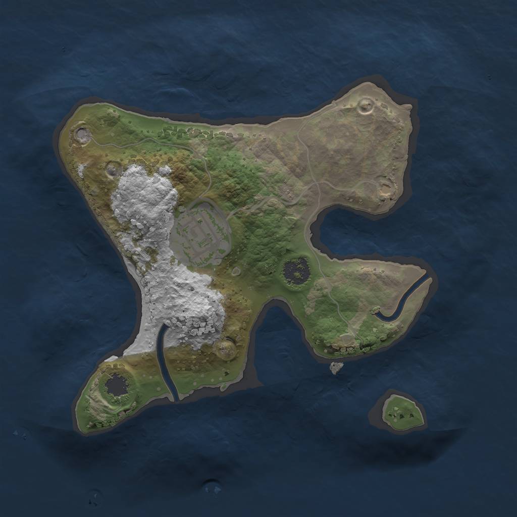 Rust Map: Procedural Map, Size: 2000, Seed: 4654565, 3 Monuments