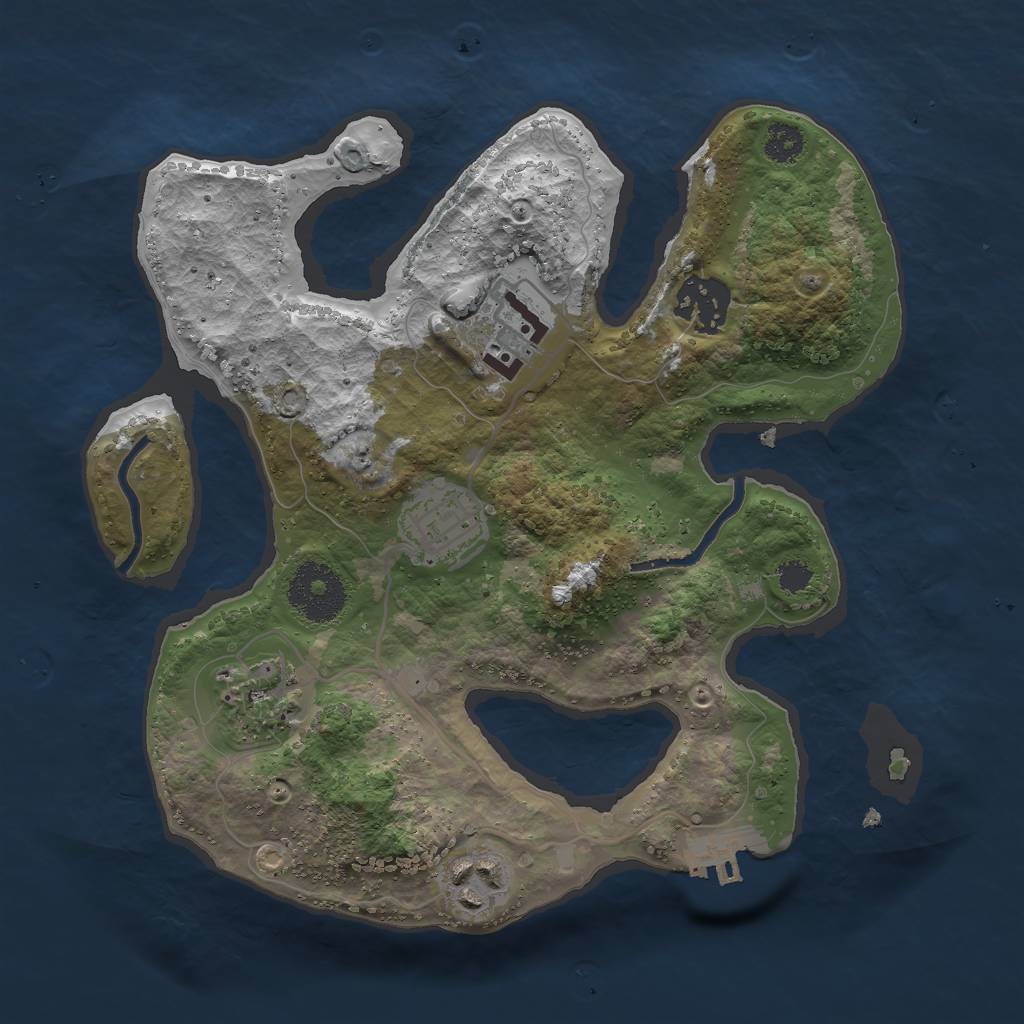 Rust Map: Procedural Map, Size: 2700, Seed: 323203914, 8 Monuments