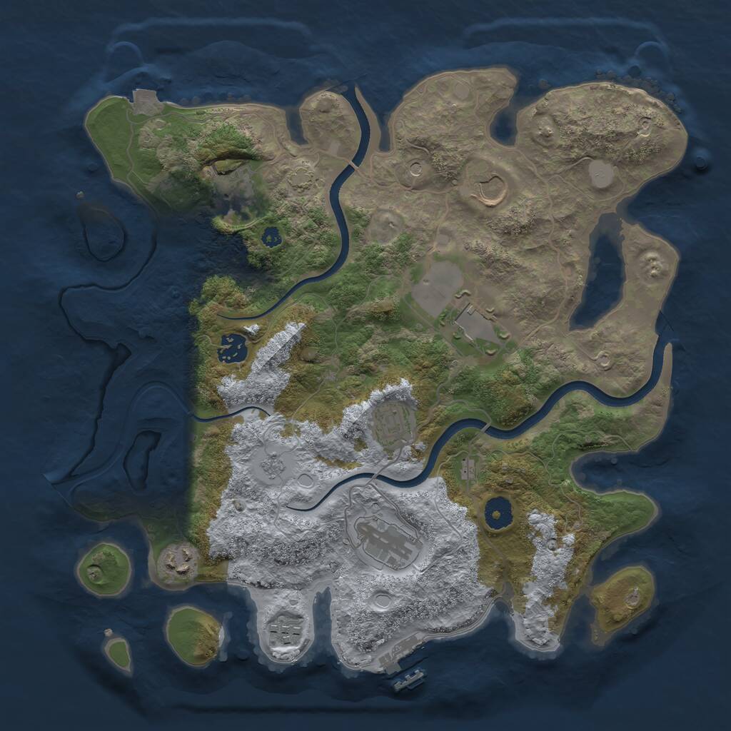 Rust Map: Procedural Map, Size: 3600, Seed: 19412, 13 Monuments