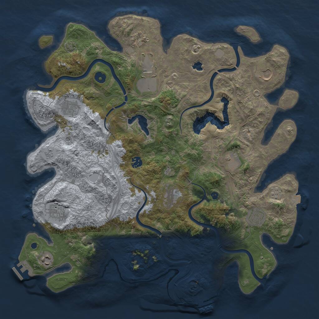 Rust Map: Procedural Map, Size: 4250, Seed: 1220347488, 17 Monuments