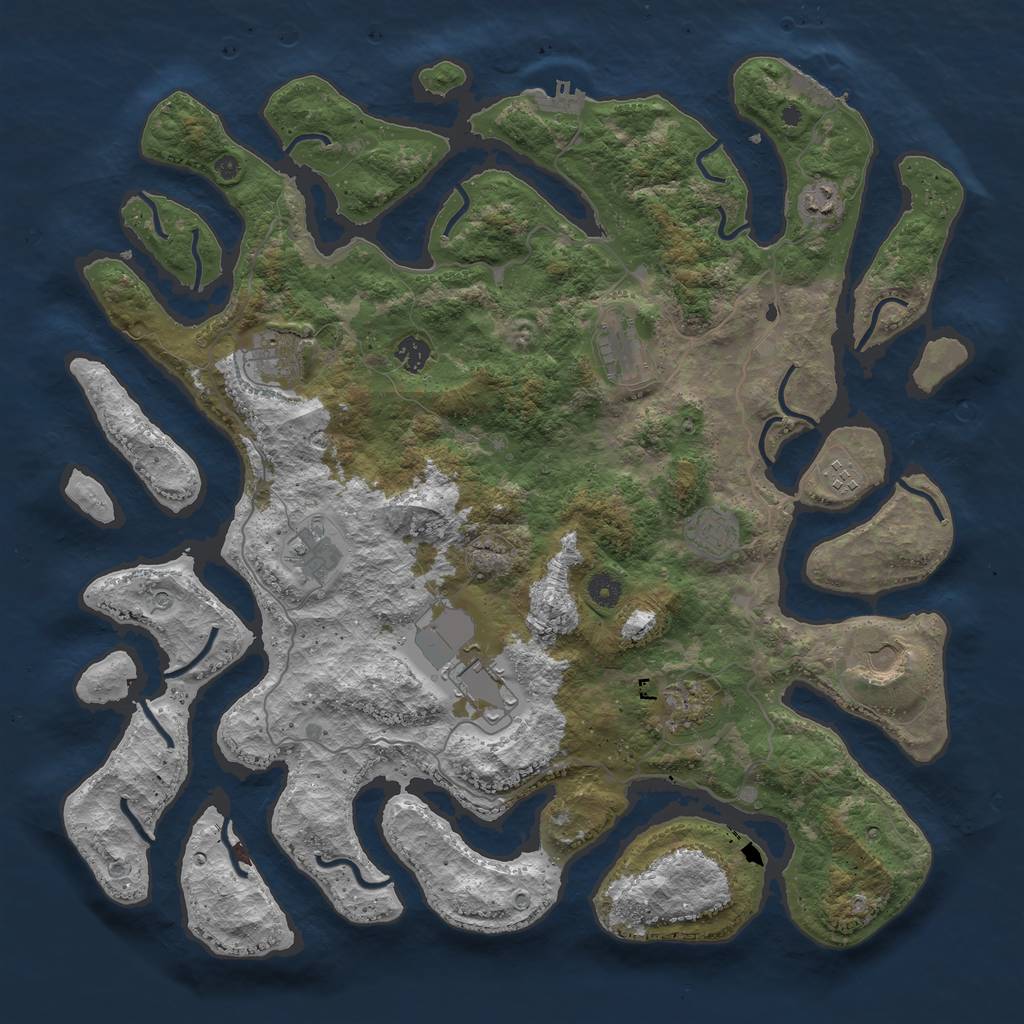 Rust Map: Procedural Map, Size: 4500, Seed: 84529, 15 Monuments