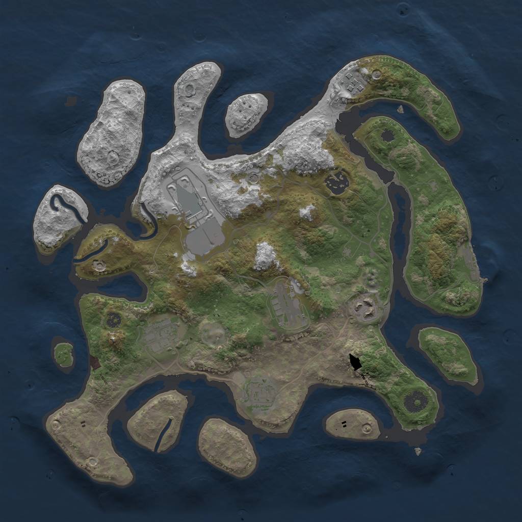 Rust Map: Procedural Map, Size: 3500, Seed: 357, 11 Monuments