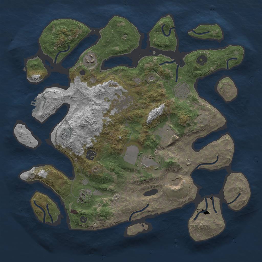 Rust Map: Procedural Map, Size: 3800, Seed: 146764549, 13 Monuments