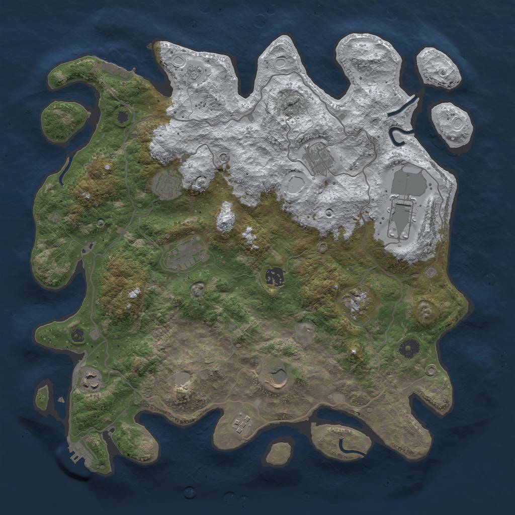 Rust Map: Procedural Map, Size: 4000, Seed: 277682853, 18 Monuments