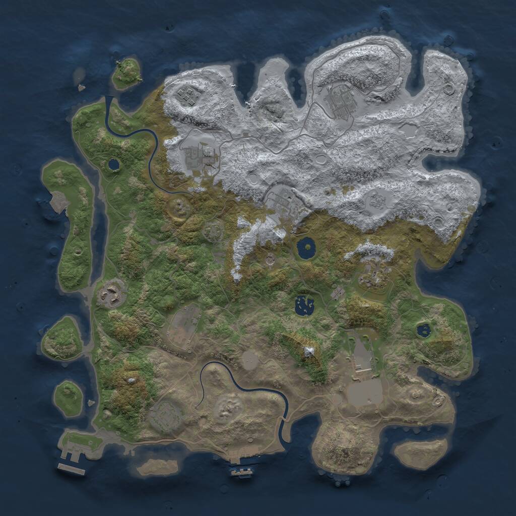 Rust Map: Procedural Map, Size: 3800, Seed: 31072021, 16 Monuments
