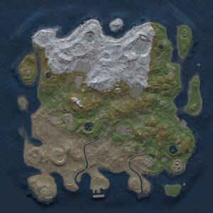 Thumbnail Rust Map: Procedural Map, Size: 3800, Seed: 6543, 13 Monuments