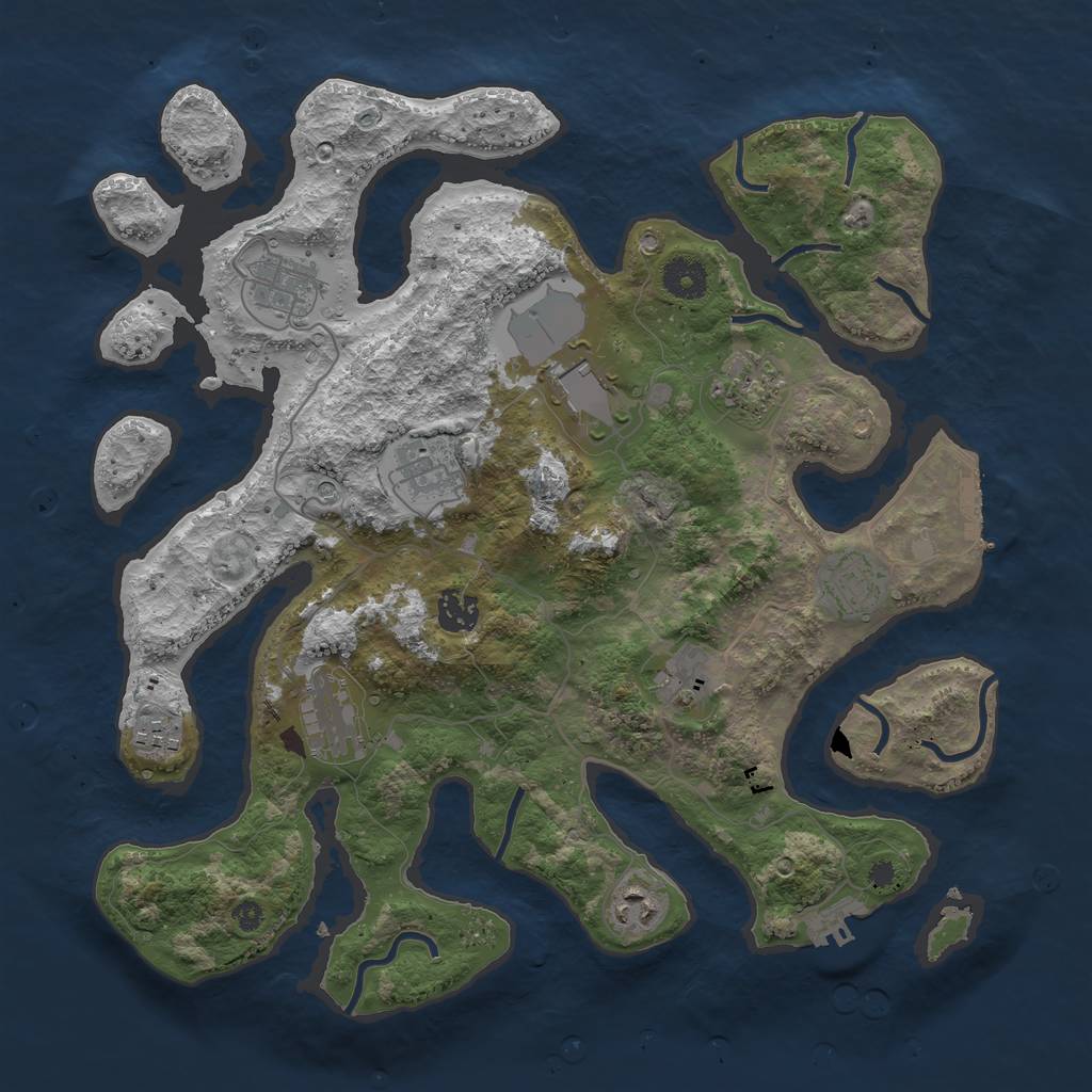 Rust Map: Procedural Map, Size: 3750, Seed: 1071173188, 15 Monuments