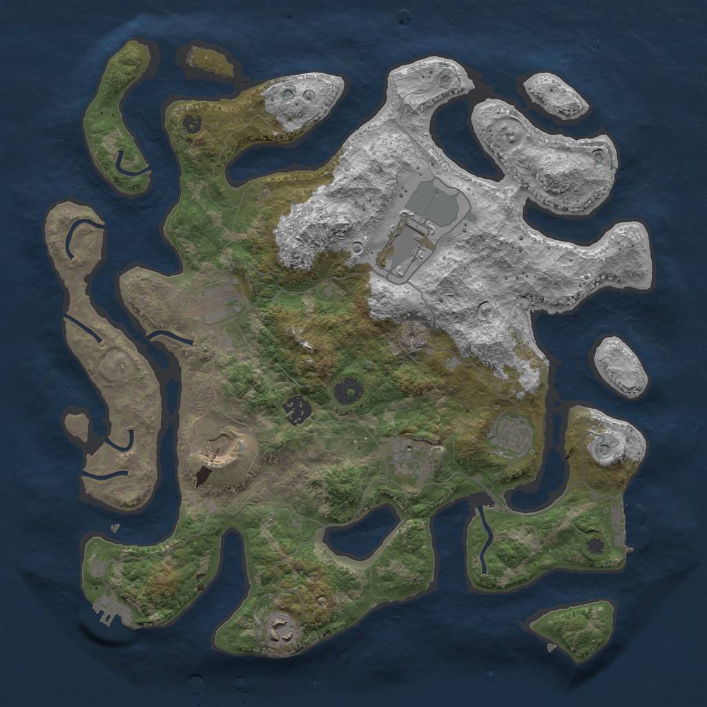 Rust Map: Procedural Map, Size: 3800, Seed: 115588, 12 Monuments