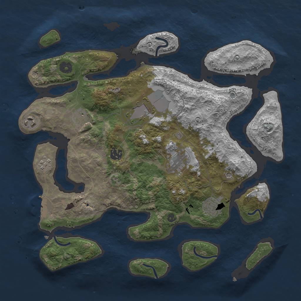 Rust Map: Procedural Map, Size: 3600, Seed: 603561088, 11 Monuments