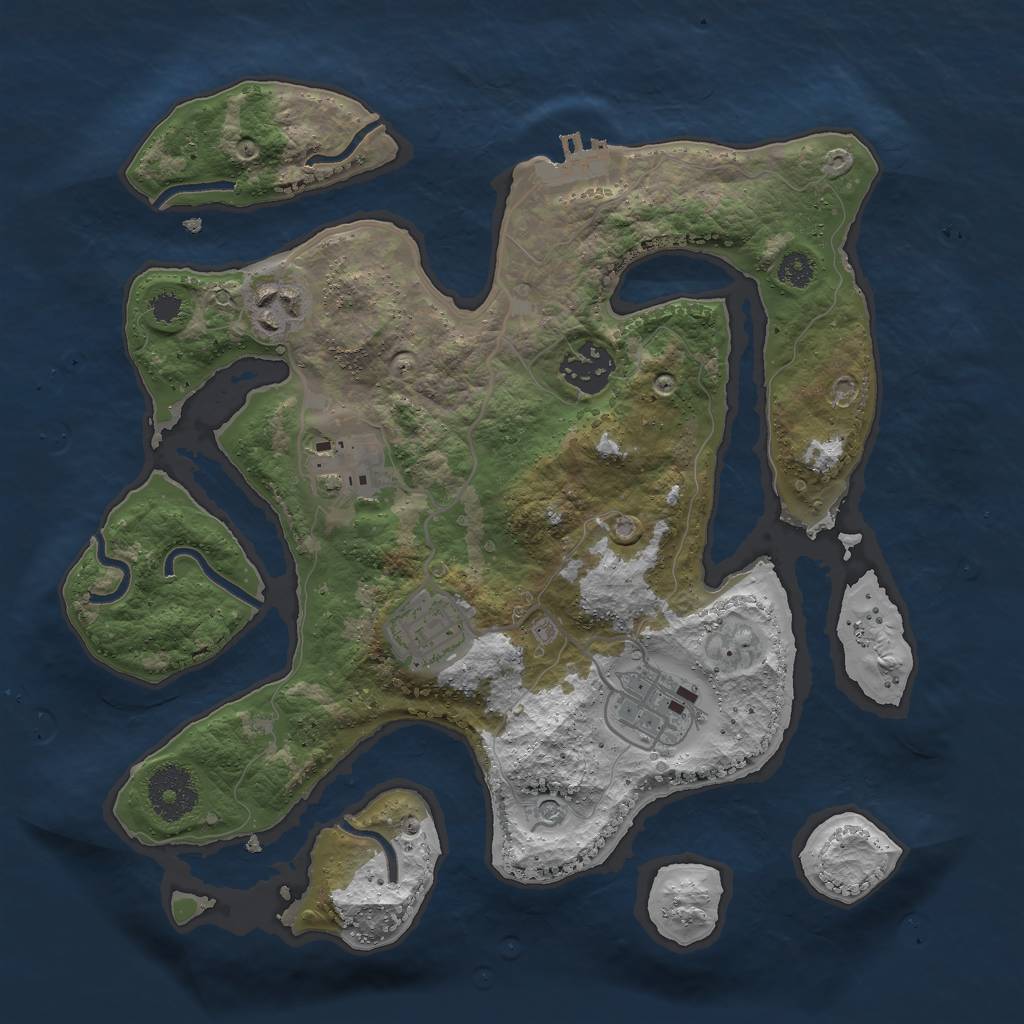 Rust Map: Procedural Map, Size: 3000, Seed: 1474419973, 9 Monuments