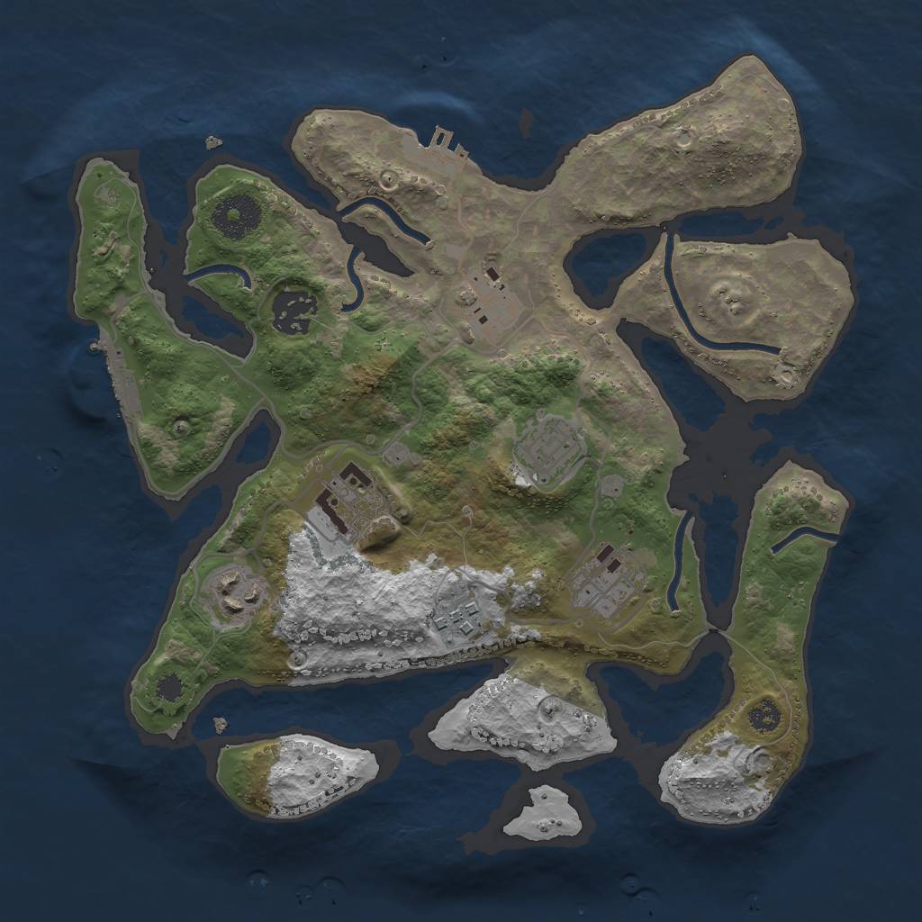 Rust Map: Procedural Map, Size: 3000, Seed: 85325, 11 Monuments