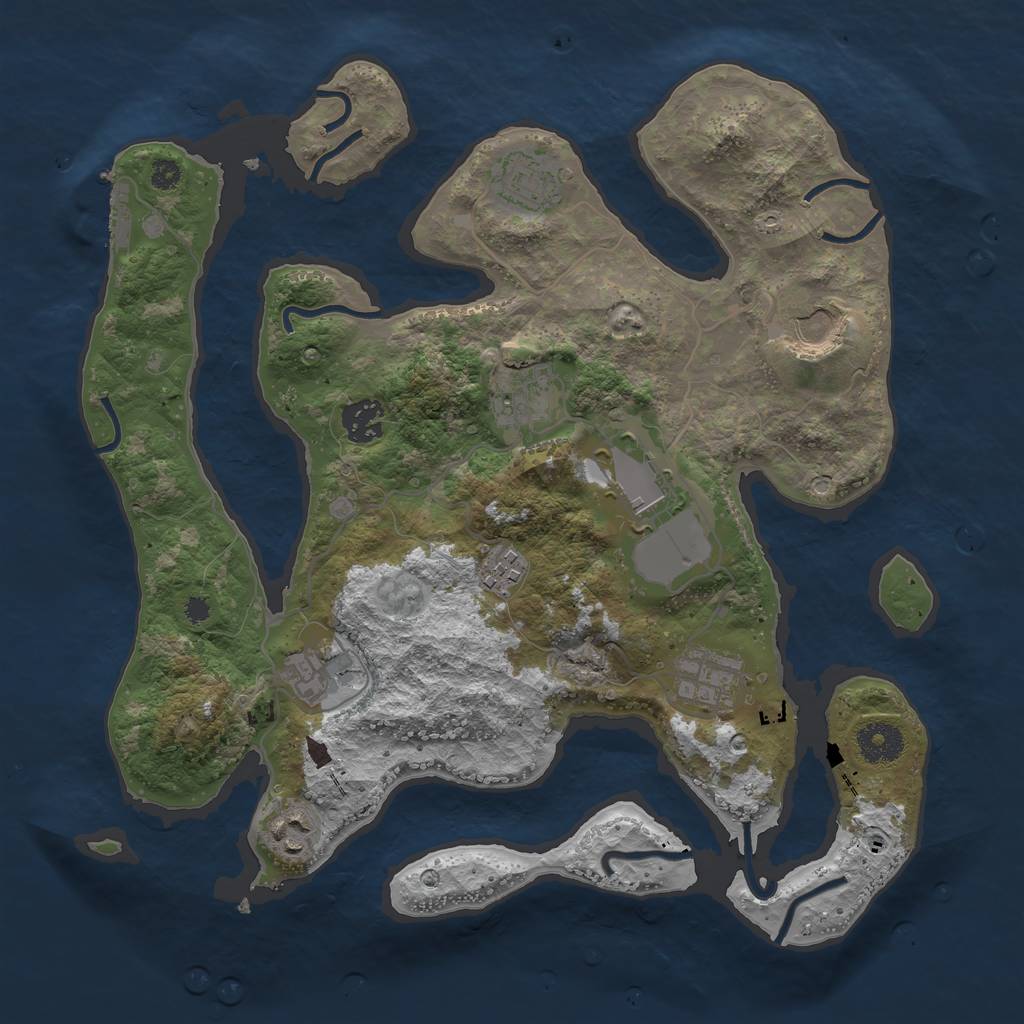 Rust Map: Procedural Map, Size: 3500, Seed: 15061812, 12 Monuments