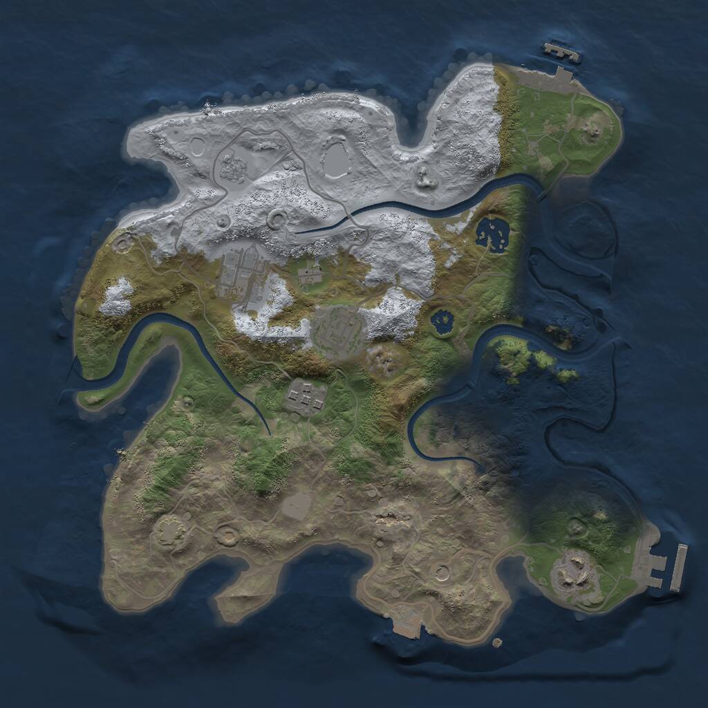 Rust Map: Procedural Map, Size: 3000, Seed: 135153, 11 Monuments